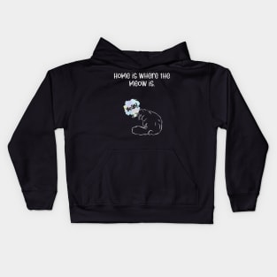 Home is where the meow is. Kids Hoodie